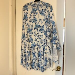 Floral Blue and White Ruffle Skirt